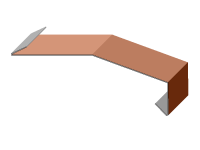Trauf-Tropfblech mit Dreikant mit Falz und Mittelkantung