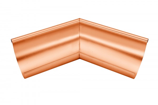 Rinnenwinkel - Ausseneck - 135° (=45°) halbrund - Schenkellänge 300 mm Kupfer