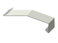 Trauf-Tropfblech mit Dreikant mit Falz und Mittelkantung